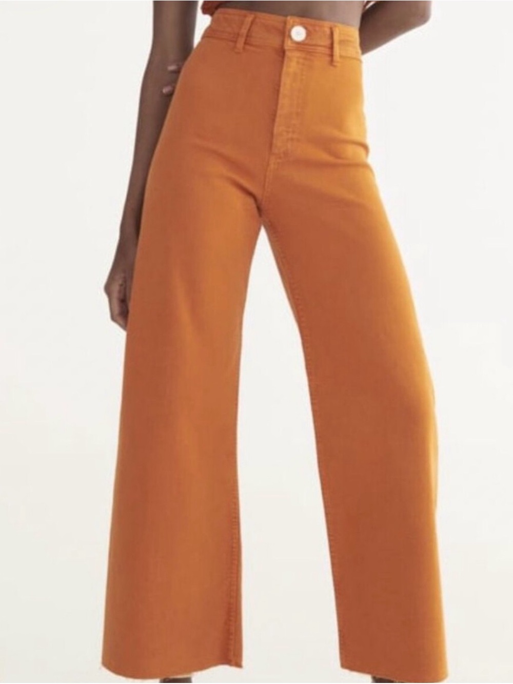 Zara the marine straight jeans orange size 2